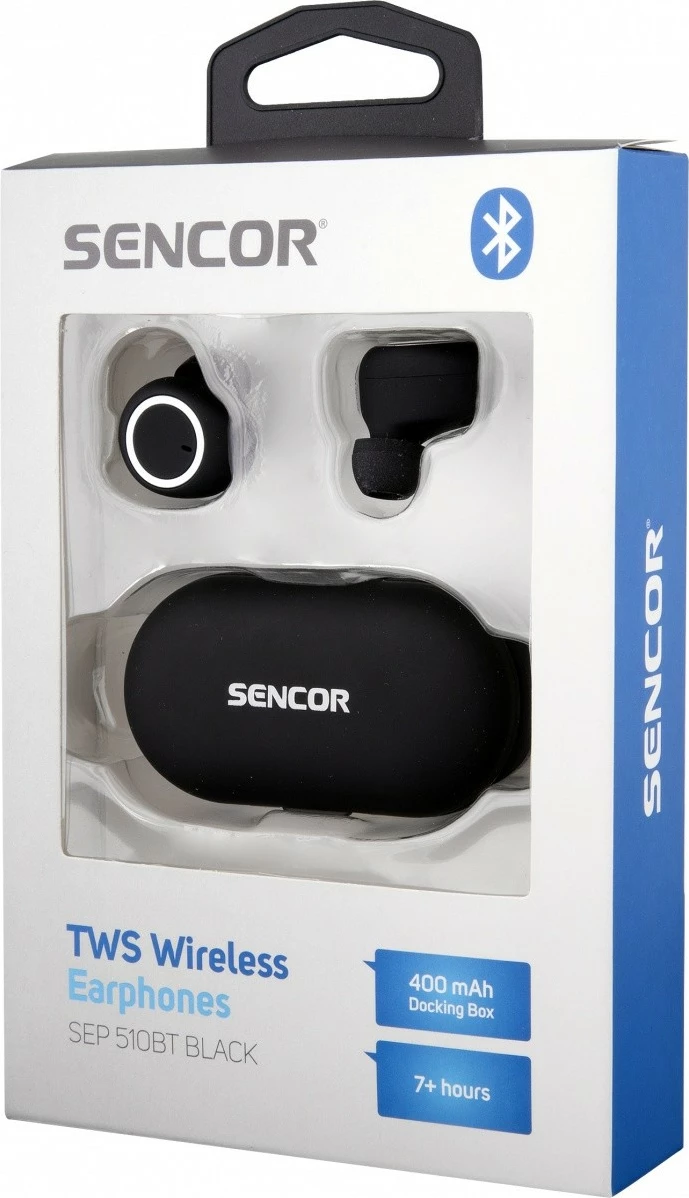 Brezžične in-ear slušalke Sencor SEP 510BT BK TWS, Bluetooth, črne