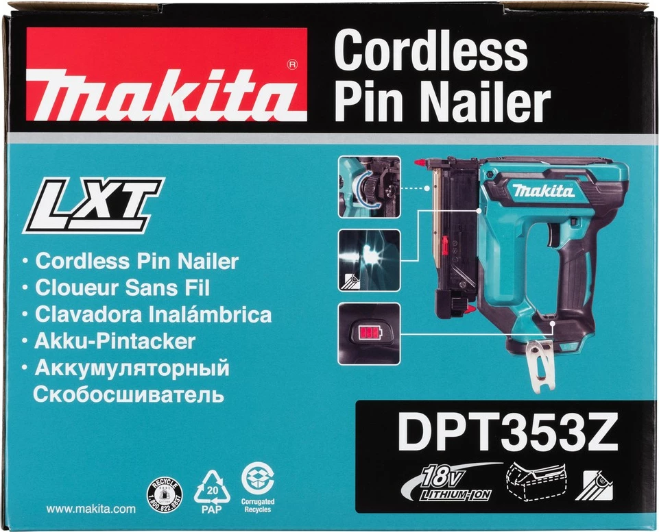 Pištola za žeblje Makita DPT353Z, 18 V, brez baterije