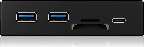 USB hub z vgrajenim čitalcem kartic ICY BOX IB-HUB1417-i3, 2x USB-A, 1x USB-C, SD/MicroSD, črn