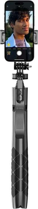 Selfie palica s stativom, Bluetooth, 33–157,5 cm, črna, CRONG SelfieGo Ultra