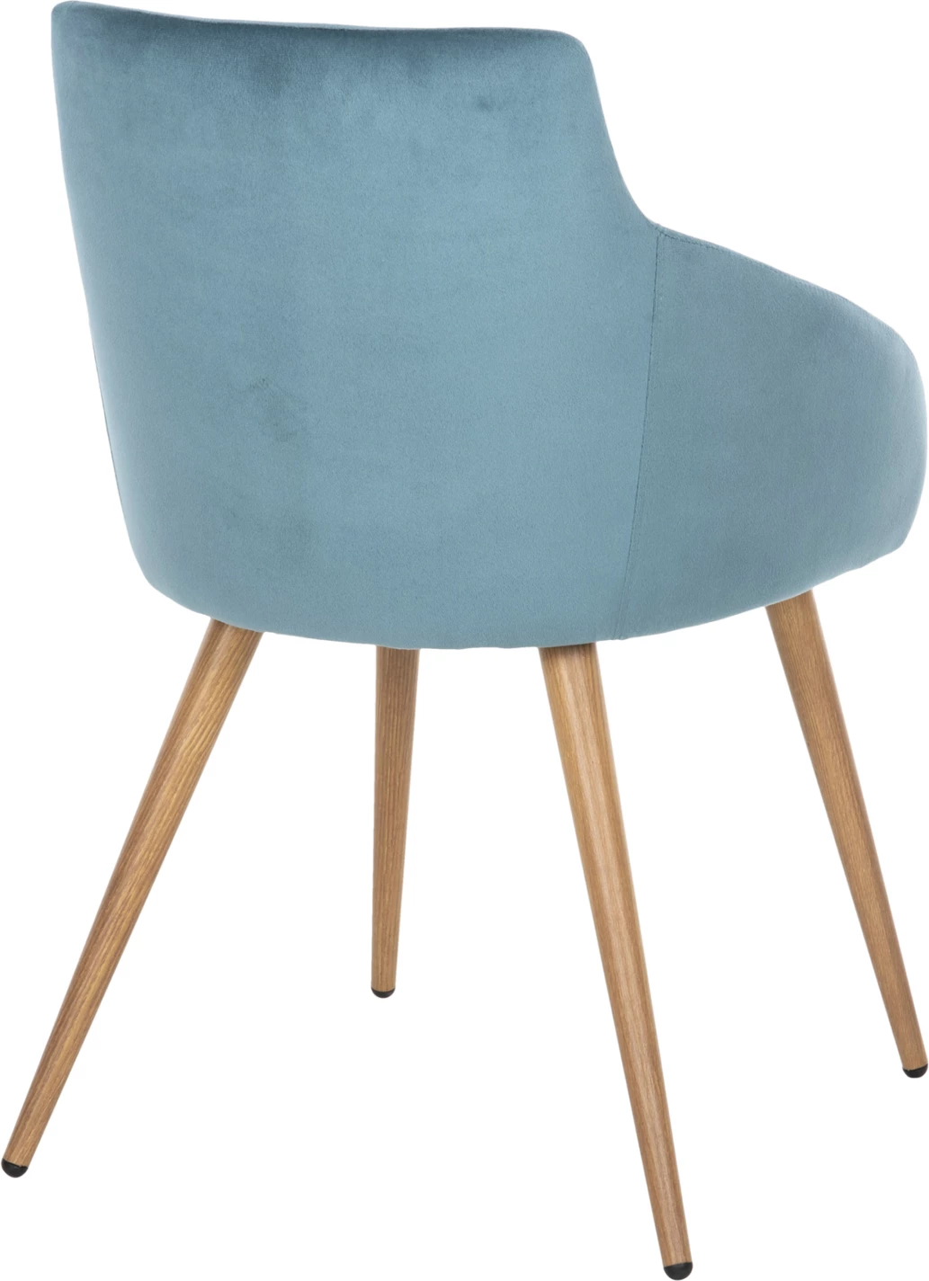 Jedilniški naslanjač IVY FH8546.05 iz turkiznega žameta in kovinskimi nogami v naravni barvi lesa 53x55x79Hcm, set 2 kosov