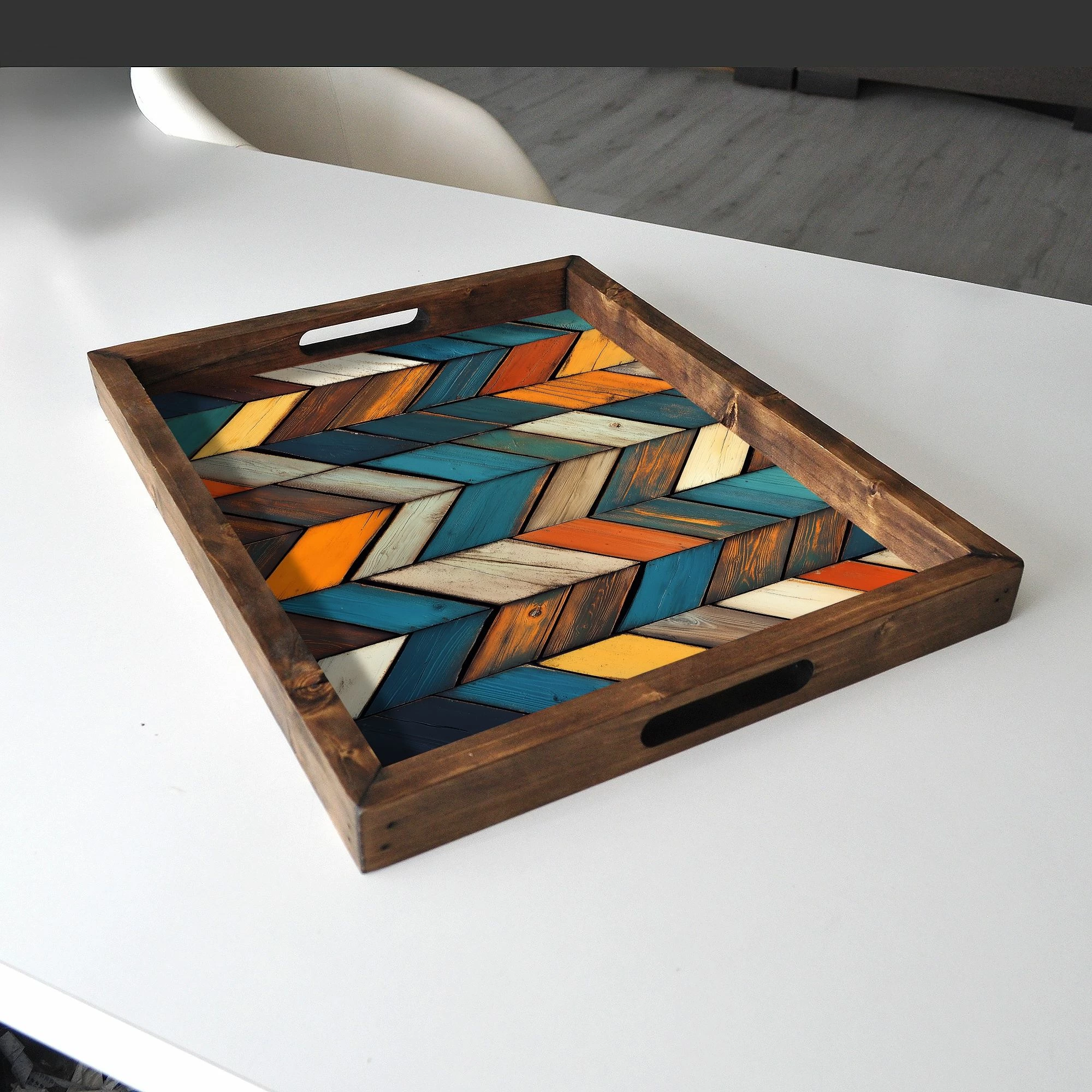 Leseni pladenj, večbarven, Evila Originals, REF027