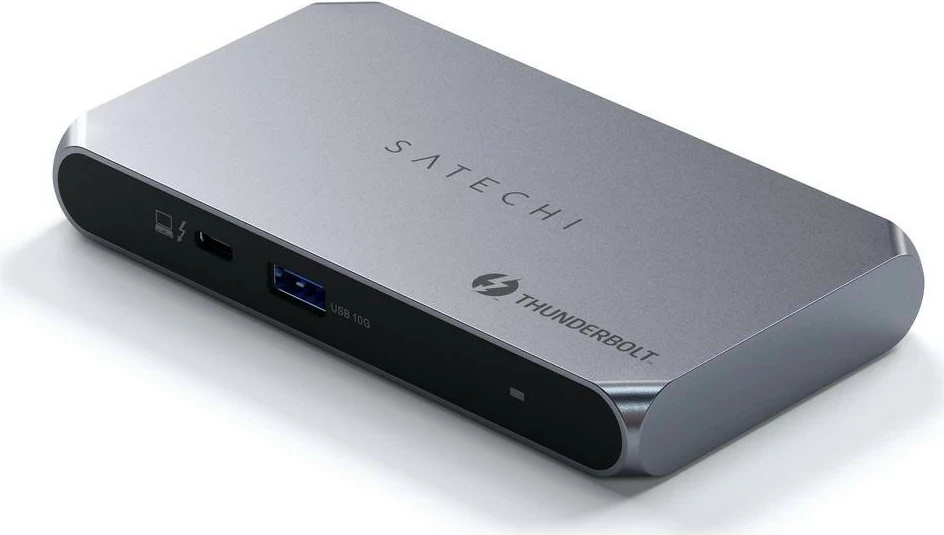 Srednje velik thunderbolt hub Satechi Thunderbolt 4 Slim Pro, 1x USB 3.2 Gen. 2, 3x TB4, siva