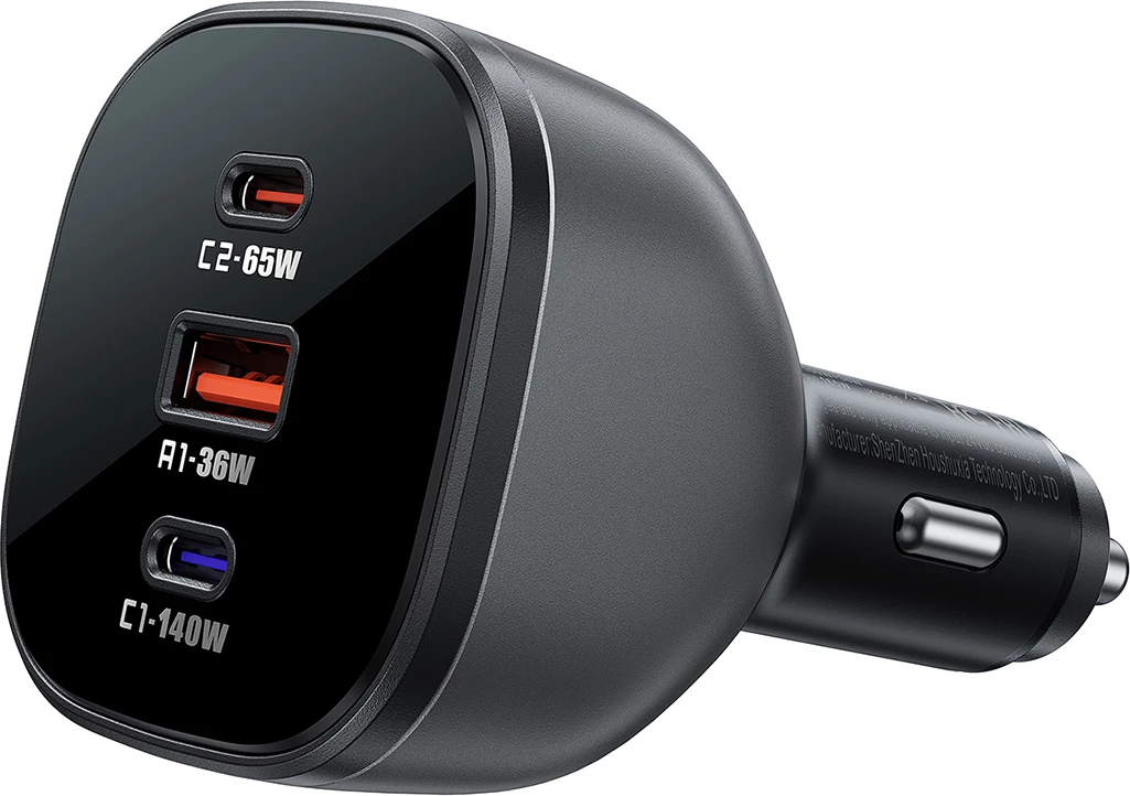 Polnilec za avto, 165 W, 2x USB-C, 1x USB-A, Acefast B14, črn