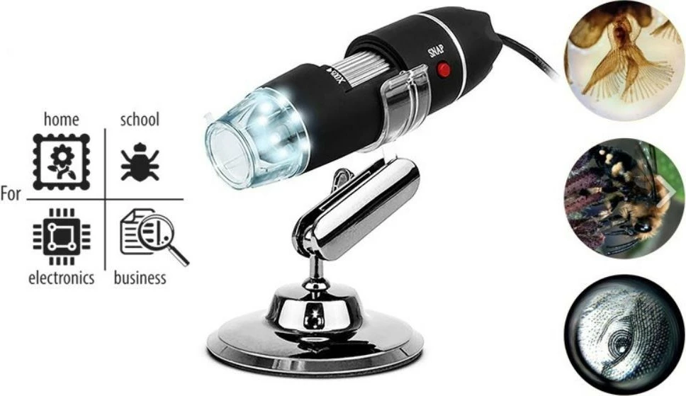 Digitalni mikroskop z zmago do 500X, Media-Tech MT4096, črn