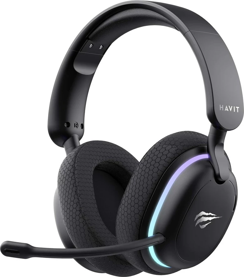 Gaming slušalke Fuxi-H7 HAVIT, z mikrofonom, brezžične in žične, črne