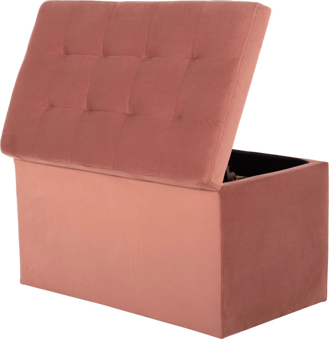 Stolček/trunk s prostorom za shranjevanje PUNK FH279.12 iz prašno roza žameta 90x50x52H cm