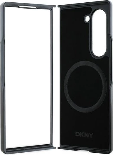 Ovitek za telefon z vzorcem ponovljenih logotipov in spodnjo črto DKNY za Samsung Galaxy Z Fold 6, rjav