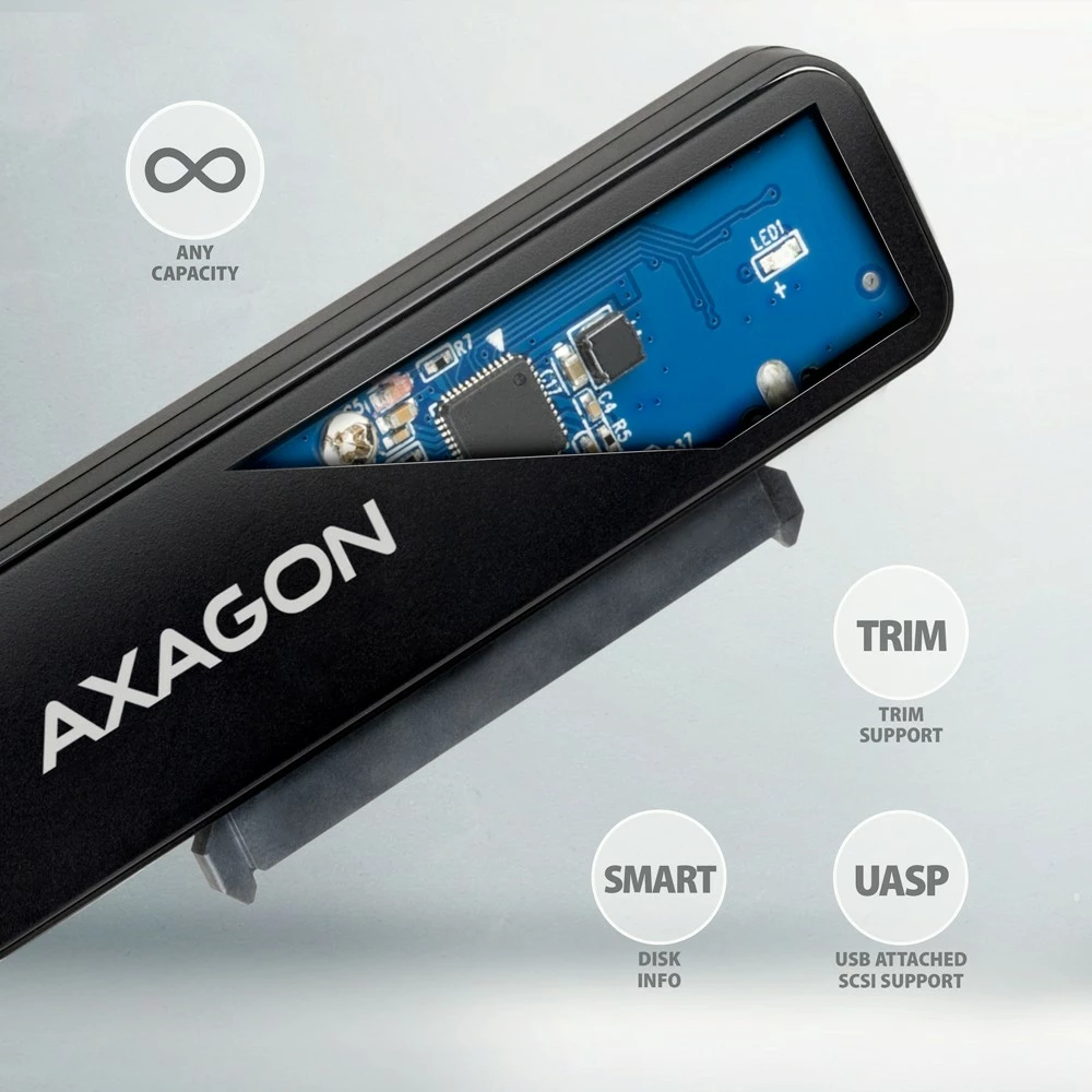 Adapter za HDD/SSD 2,5", USB-A 5Gbps AXAGON ADSA-FP2A, črn