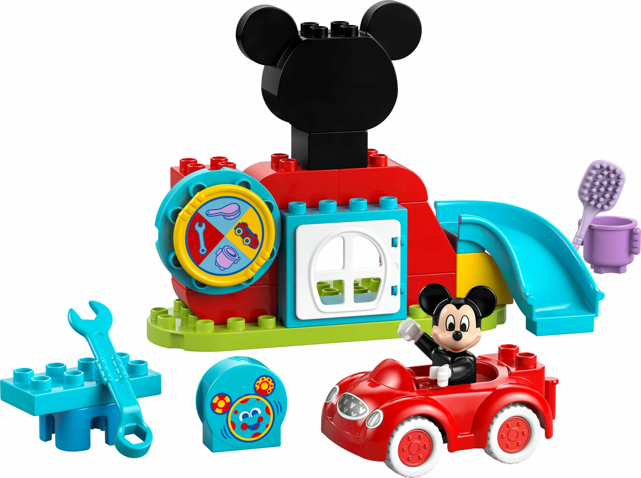 Igralni set Disney Mickey Mouse Clubhouse in avto, LEGO DUPLO, 27 kosov, večbarven