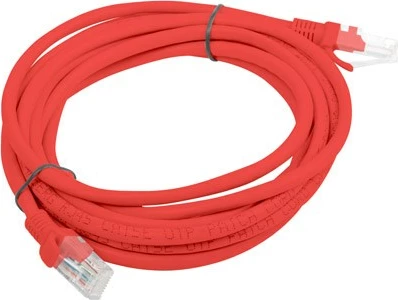 Patchcord 3 m Cat.6 UTP, rdeč, 10 kosov - Lanberg