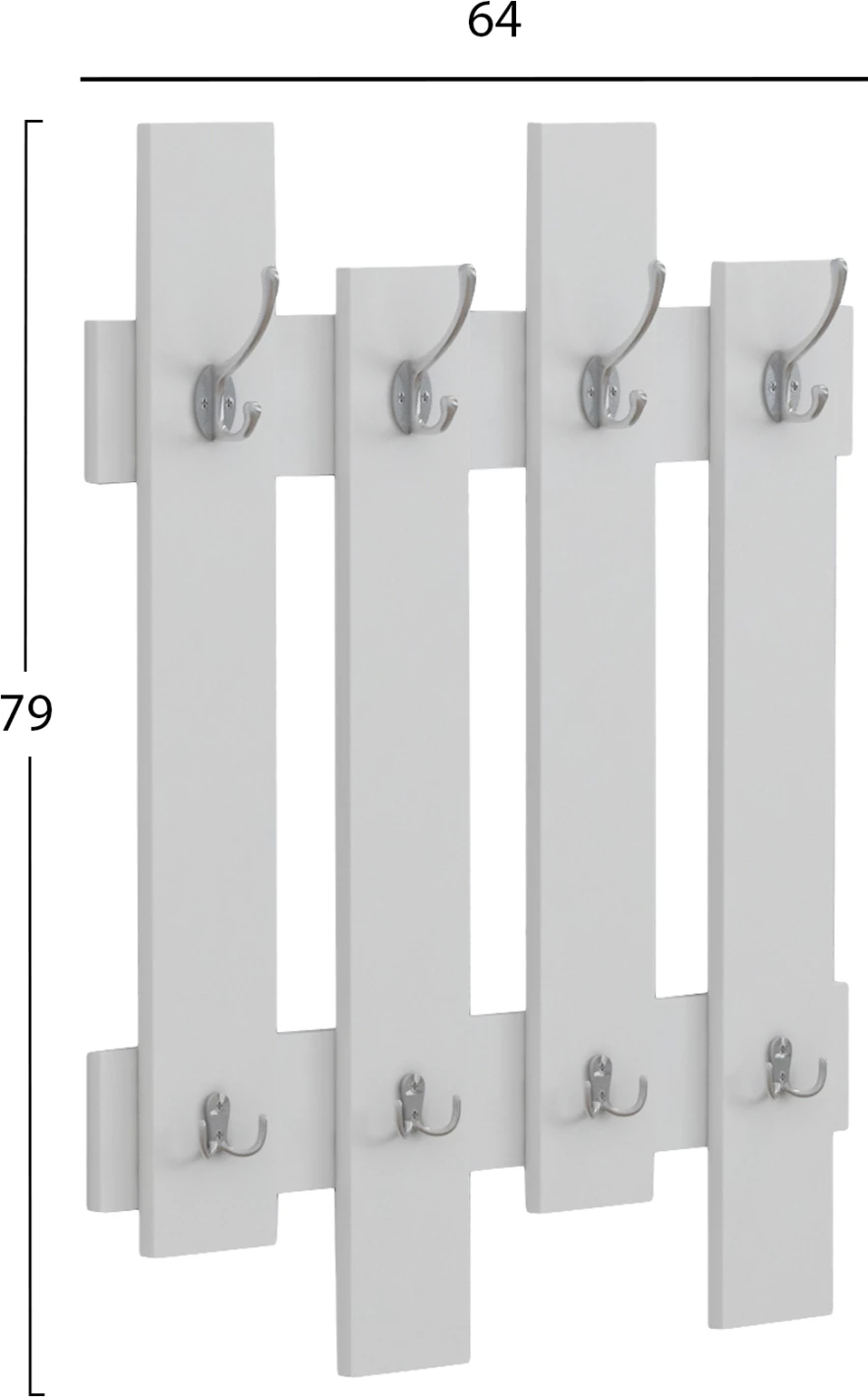 Stenski obešalnik WESSON FH8940.11 melamin v beli barvi 64x4x79Hcm