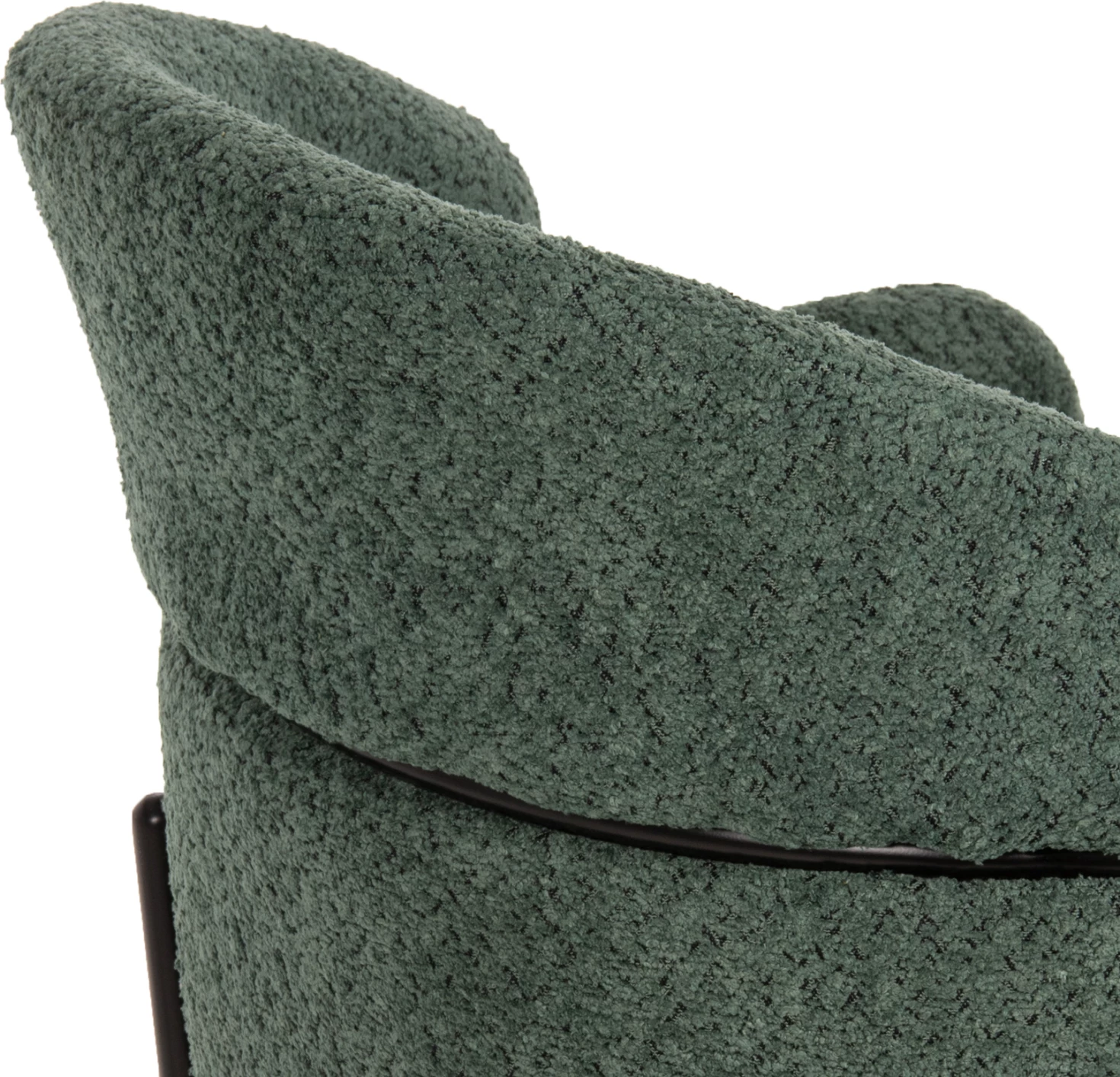 Barski stol srednje višine WOLF FH8584.03 v petrol zelenem bouclé blagu-črne kovinske noge 56x56x96Hcm, set 2 kosov