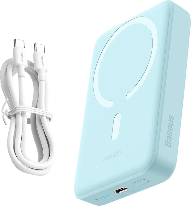 Powerbank 10000mAh, 30W, USB-C, brezžični, modra Baseus PPCX110203