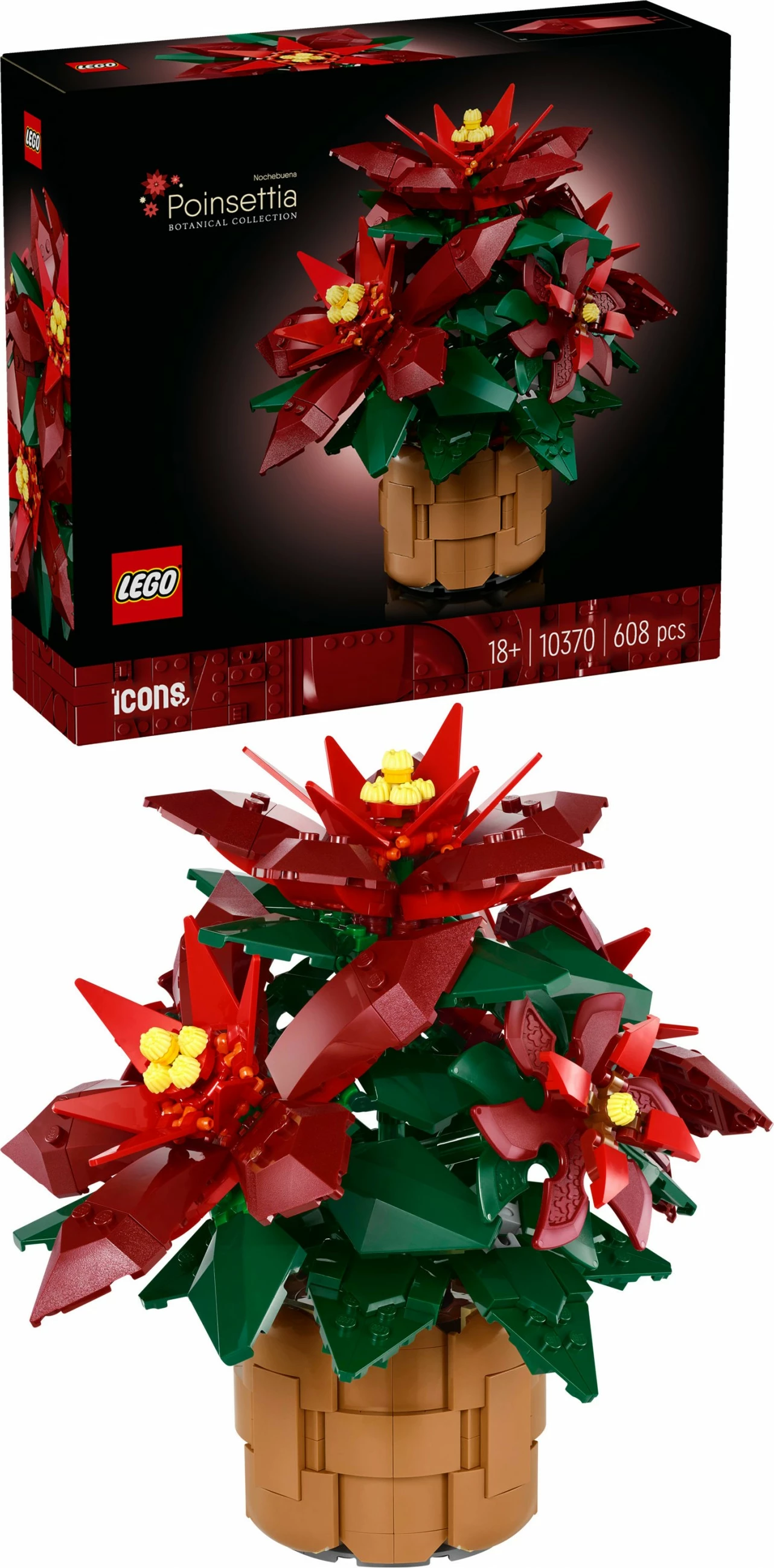 Božična zvezda, 608 kosov, večbarvna, LEGO Icons 10370