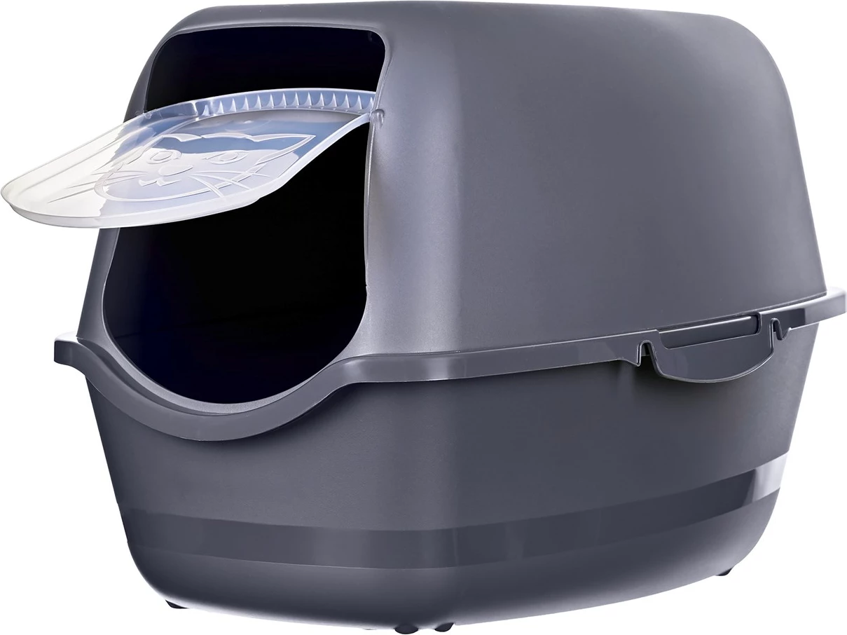 Knjiga za mačji pesek DIAMENTIQ BAYA, plastika, 55,5 x 40 x 38,7 cm, antracit