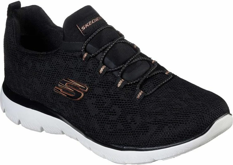 Leopard vzorec športne superge Skechers za ženske, črne