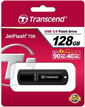 USB ključ Transcend JetFlash 700 128 GB, USB 3.2, črn
