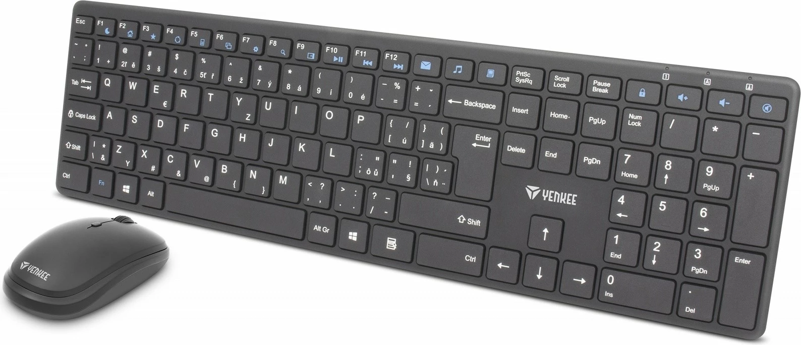 Brezžični komplet tipkovnice in miške Yenkee YKB 2008CS, črn