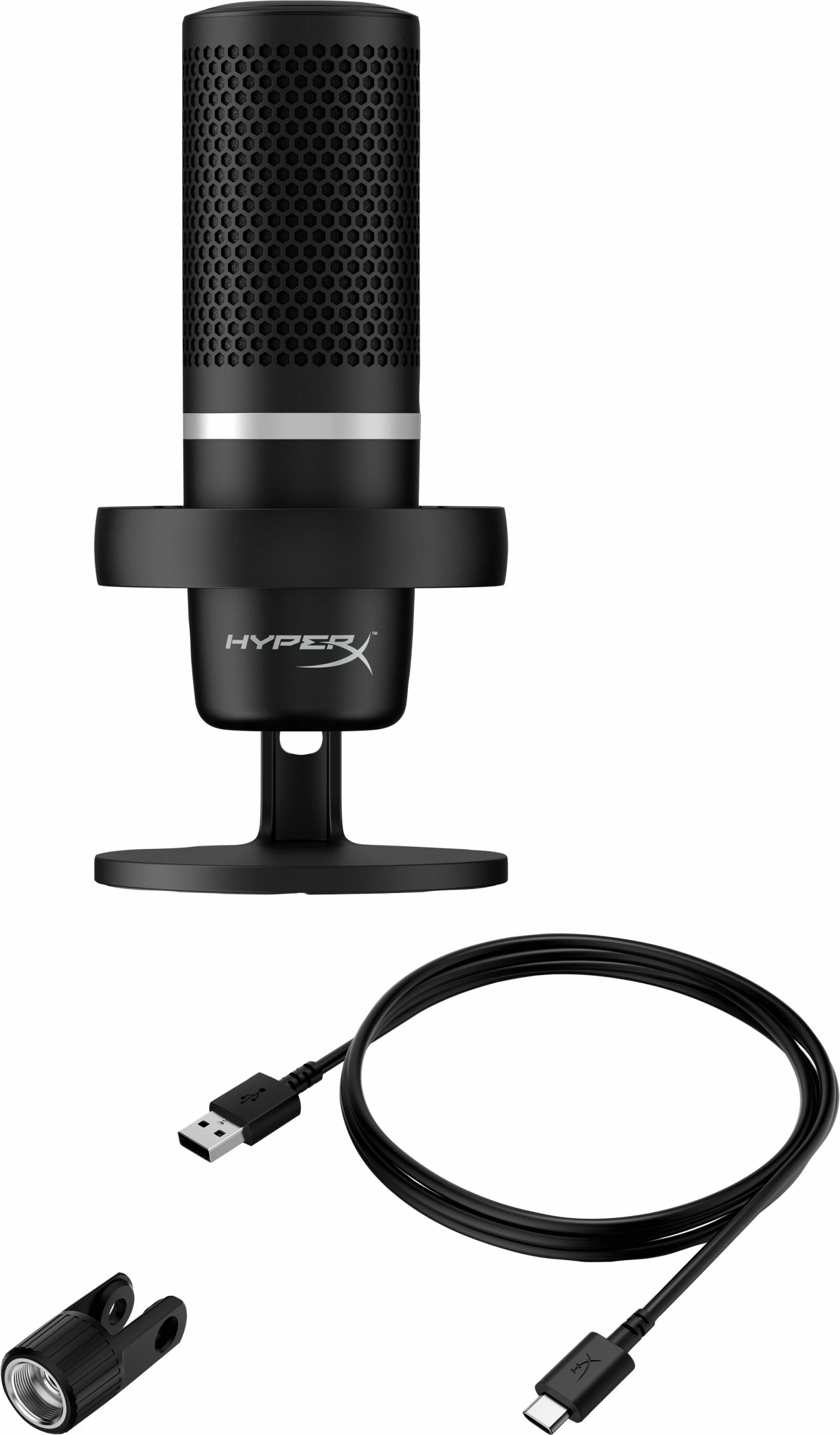 USB mikrofon, HyperX DuoCast 24-bit 96kHz, RGB, črn