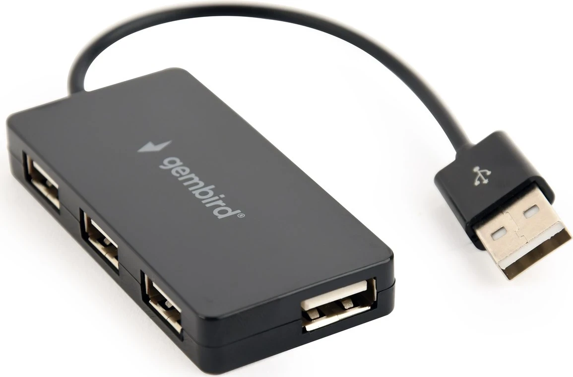 USB razdelilec Gembird UHB-U2P4-04, USB 2.0, črn