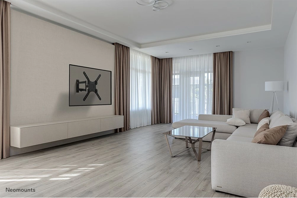 Stenski nosilec za TV Newstar Neomounts WL40-550BL14, polni premik, 32-55 in, VESA 400x400, črn