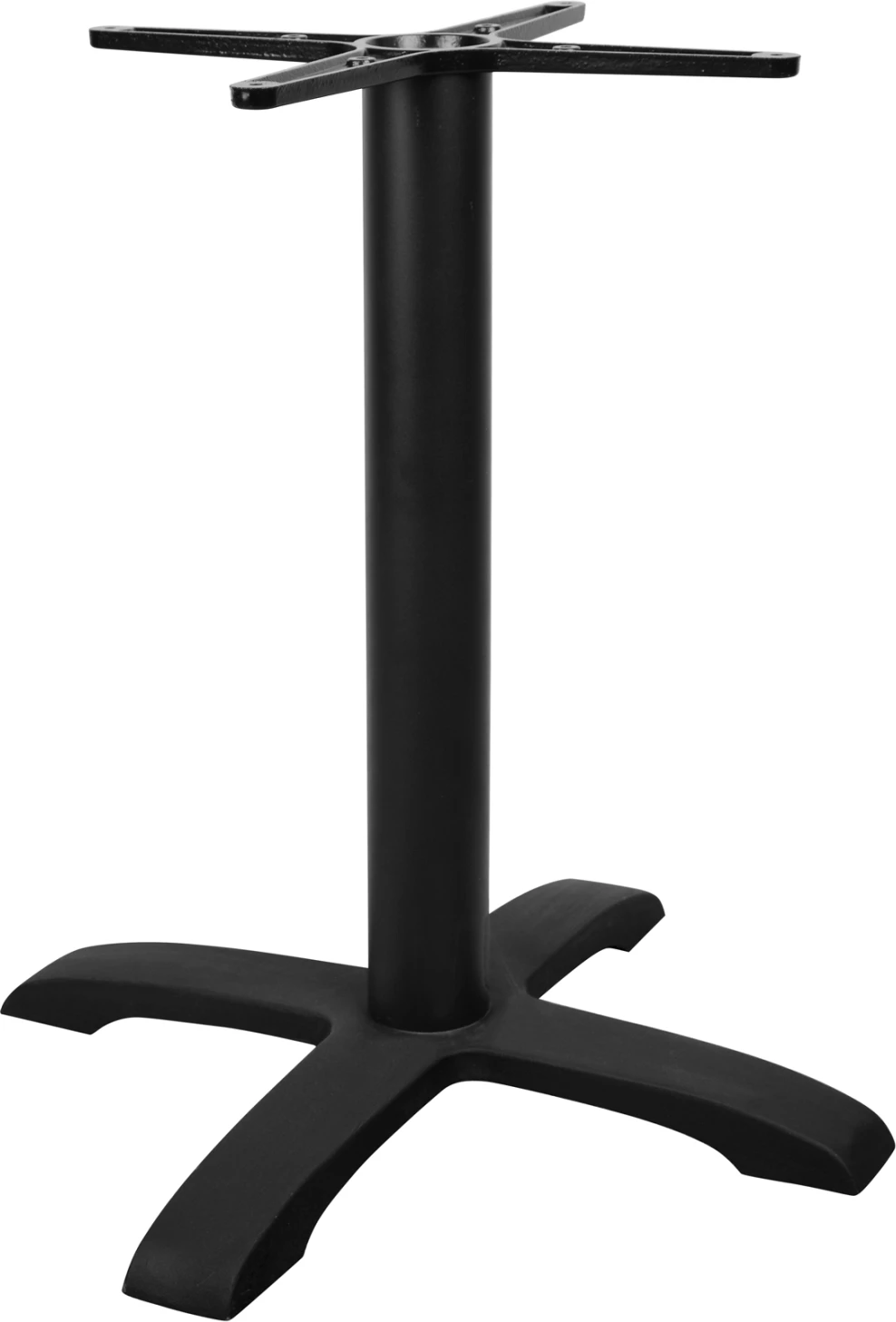 Litoželezna miza s 4 nogami Črno križana 45x45 FH406