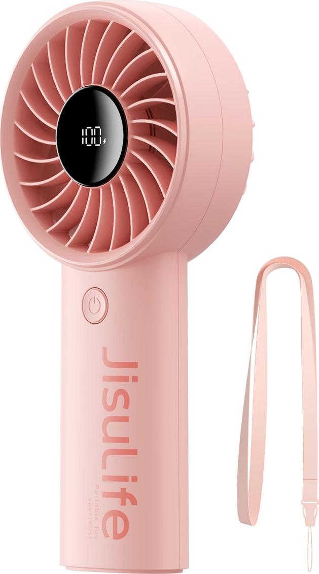 Prenosni ventilator Jisulife Life4, 5000 mAh, USB-C, rožnat