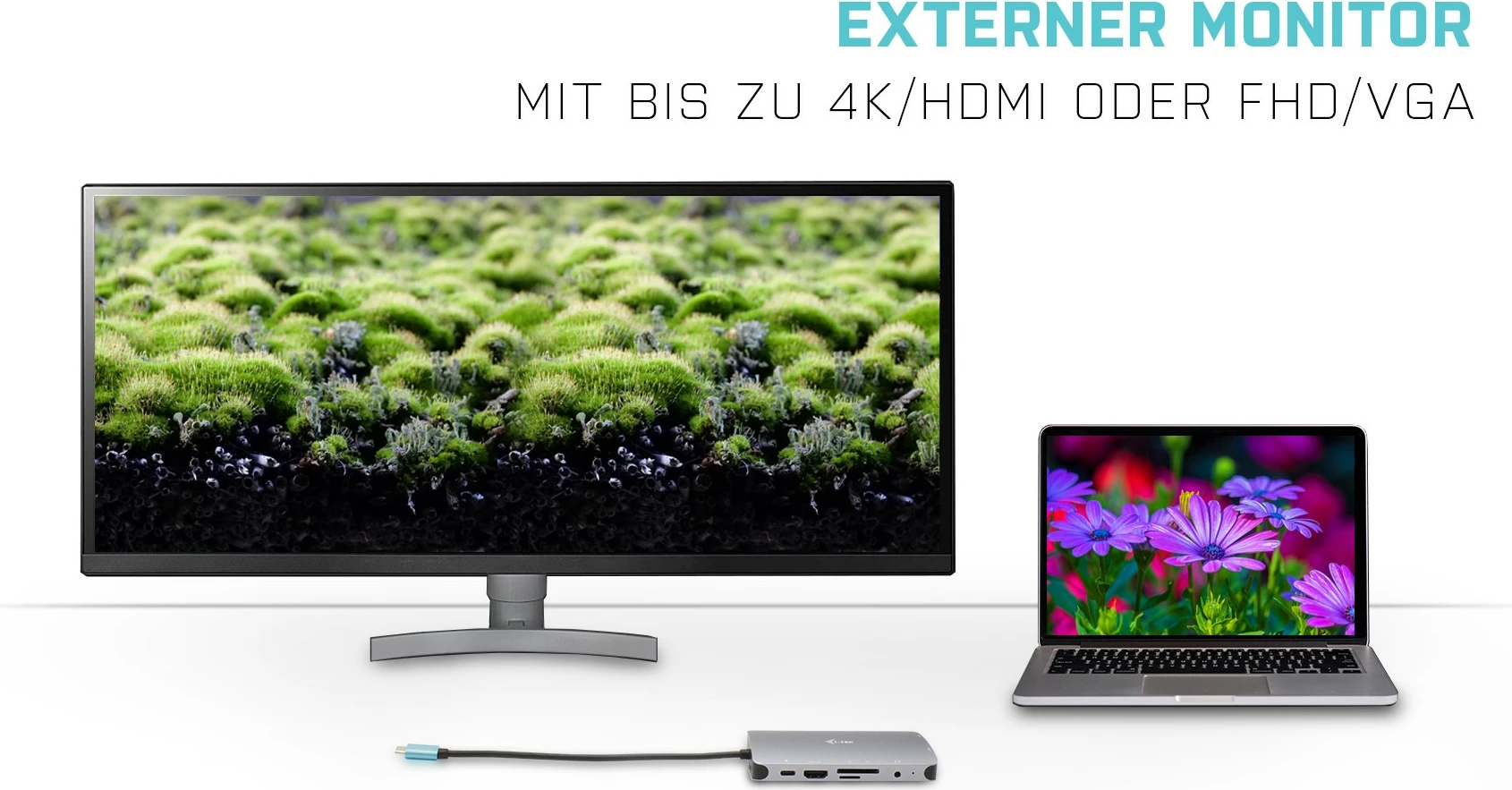 Prenosni kovinski dok I-Tec Metal USB-C Travel Nano Dock, HDMI/VGA, LAN, Power Delivery 100W, srebrn