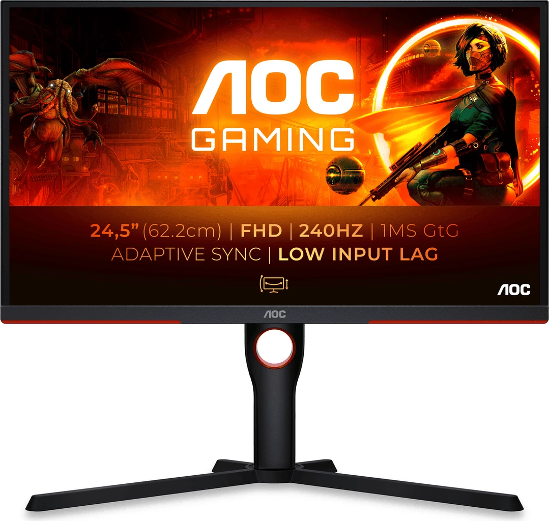 Monitor 24,5" FHD 240 Hz 1 ms GtG Adaptive Sync, črn - AOC 25G3ZM/BK