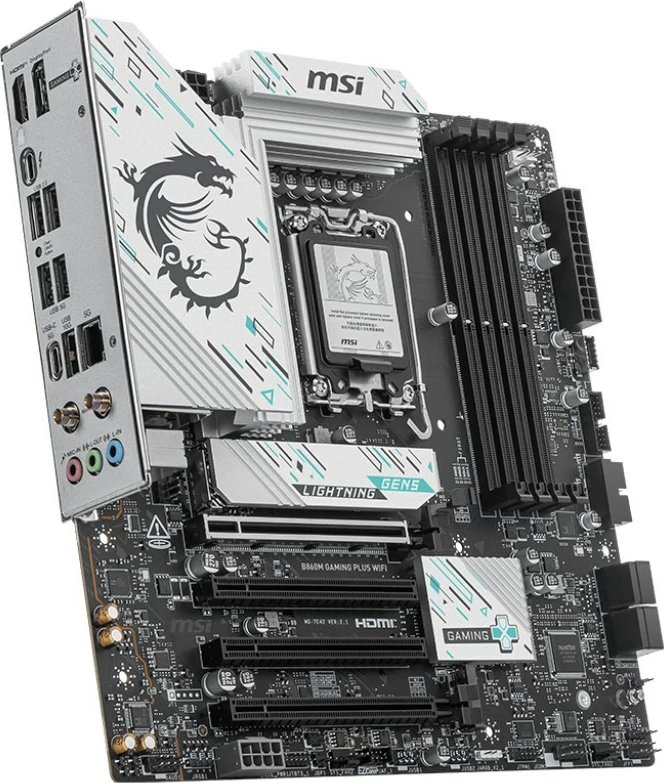 Matična plošča MSI B860M GAMING PLUS WIFI, Intel B860, LGA 1851, micro ATX, črna