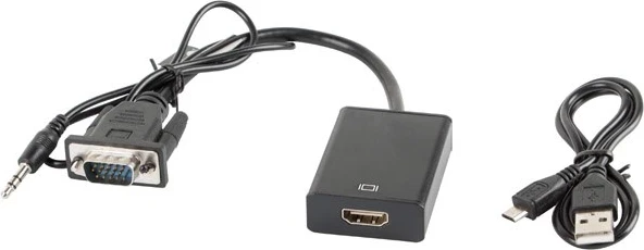 Povezovalni kabel HDMI - type A na VGA, 0,2 m, črn Lanberg AD-0021-BK