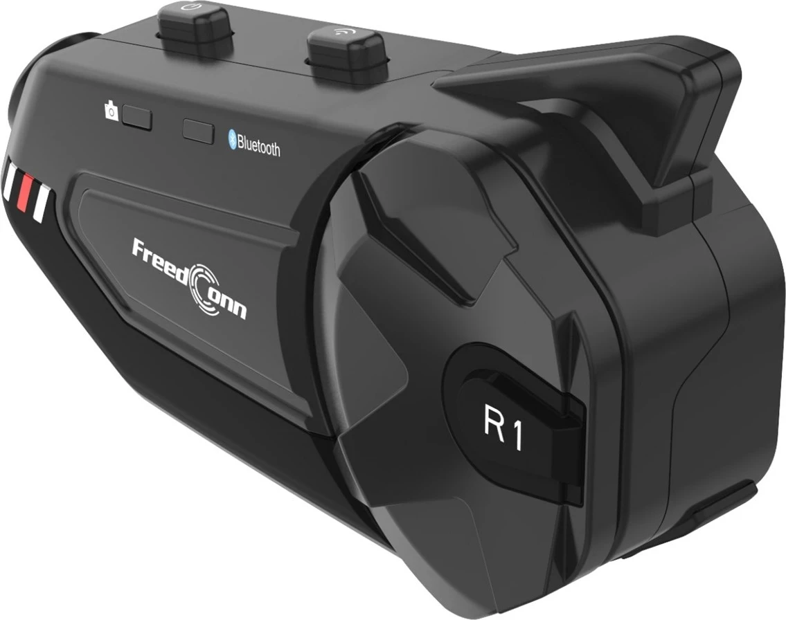 Interkom za motor FreedConn R1 PLUS E, Bluetooth 5.0, 1080p, črn