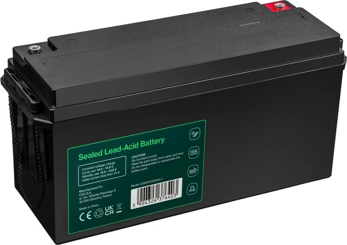 Baterija AGM VRLA, 12V 250Ah, IP54, črna, Green Cell AGM12V250AH-J