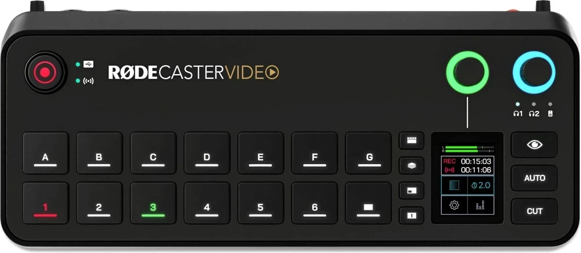 Stacija za produkcijo RØDE RØDECaster Video, za podcaste in glasbo, črna