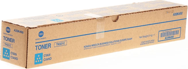 Toner kartuša Konica Minolta TN321C A33K450, zmogljivost 25.000 strani, cijan