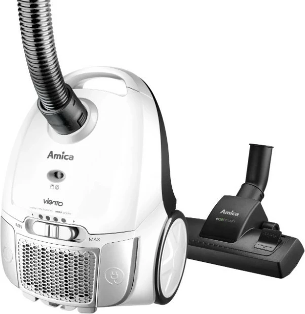 Sesalnik z vrečko, Amica VIENTO VI2032, 900 W, 2,5 L, HEPA 13, črno/belo