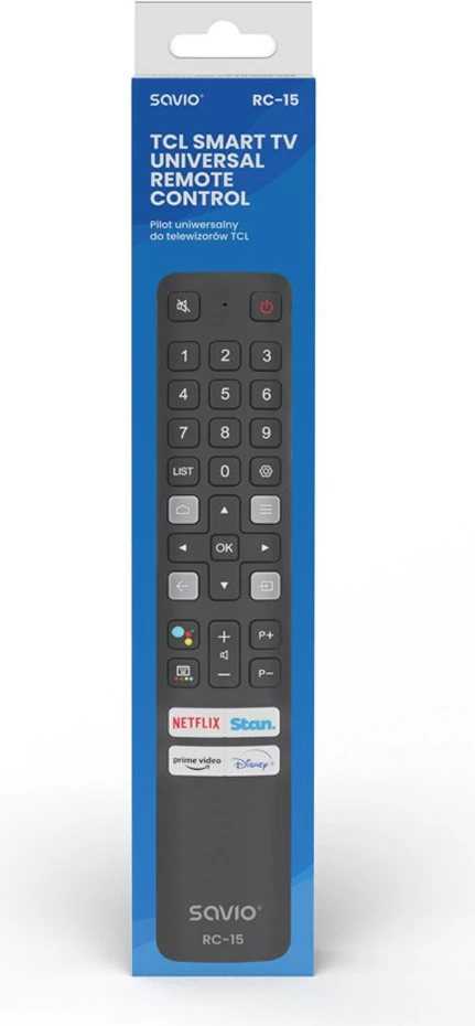 Univerzalni daljinski upravljalnik za TV TCL Savio RC-15, črn