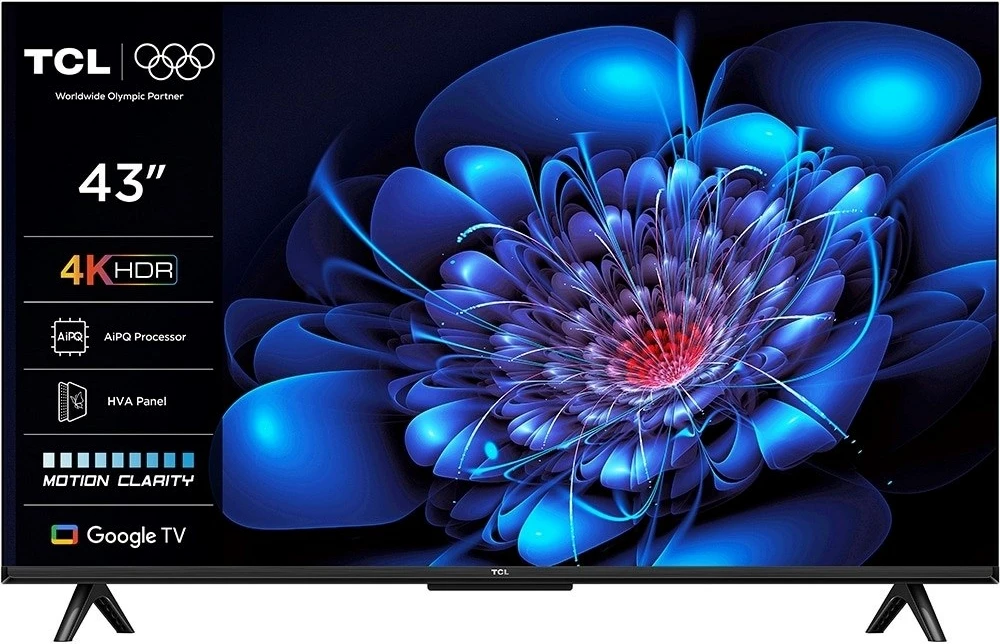 Televizor 43" 4K Ultra HD Google TV, TCL 43P69K, črn