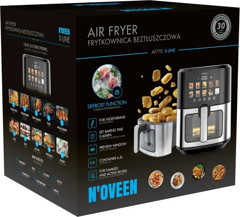 Zračno cvrtnik N'OVEEN AF770 X-LINE, črno, srebrno