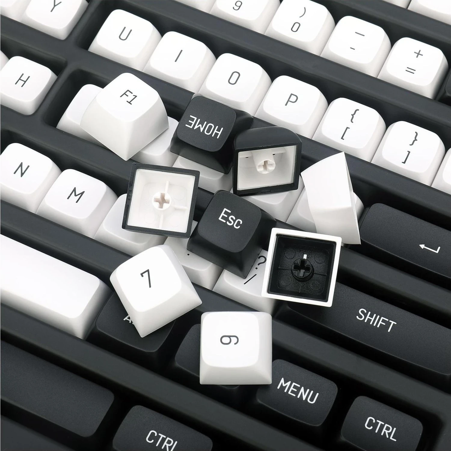 Keycapi PBT Doubleshot, 150 kosov, bela-črna - Redragon A132