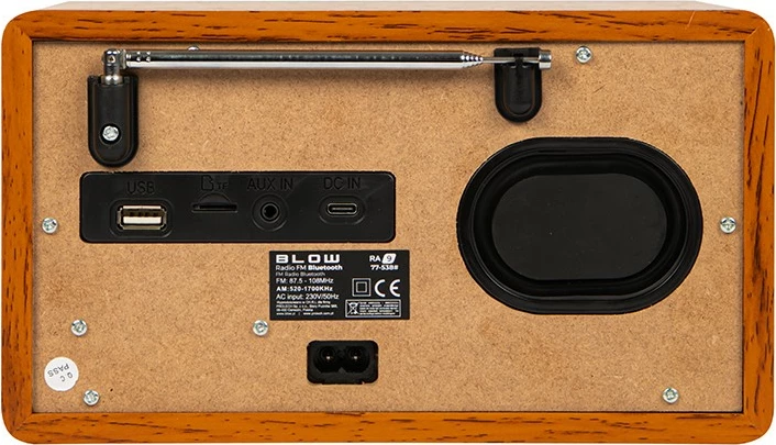 Prenosni radio RA9 V.2, BLOW, AM/FM, Bluetooth, USB, microSD, črno/rjava