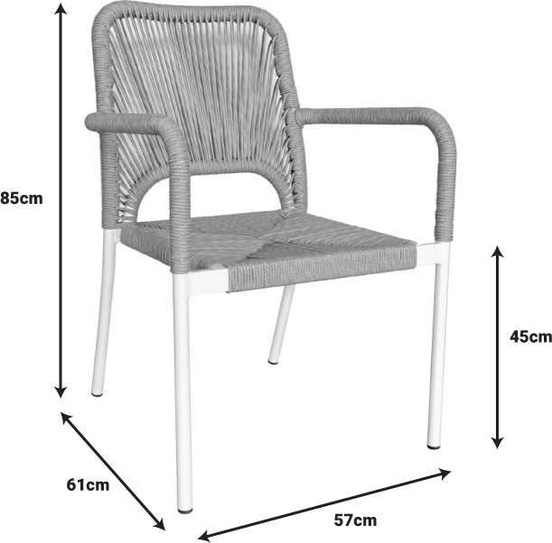 Set mize s stoli Kliton-Norture, alumin, bela, 150x80x74 cm