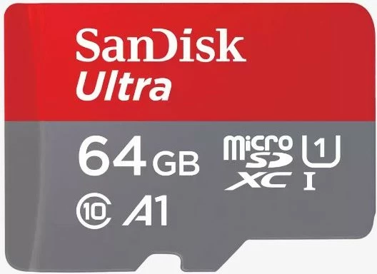 MicroSDXC kartica 64 GB SanDisk Ultra, Class 10, UHS-I, 140 MB/s, siva, rdeča