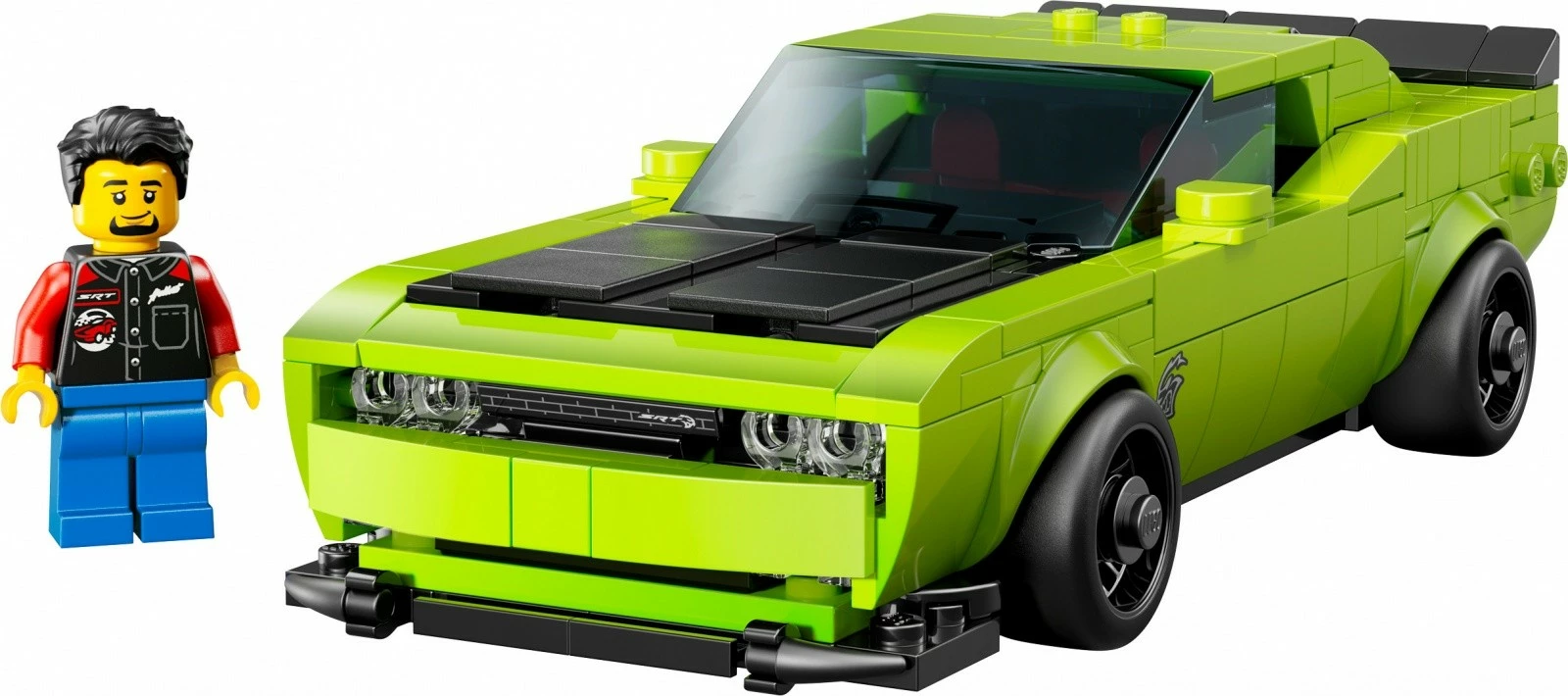 Model avtomobila Dodge Challenger SRT Hellcat, LEGO Speed Champions 77237, 390 kosov, zelen