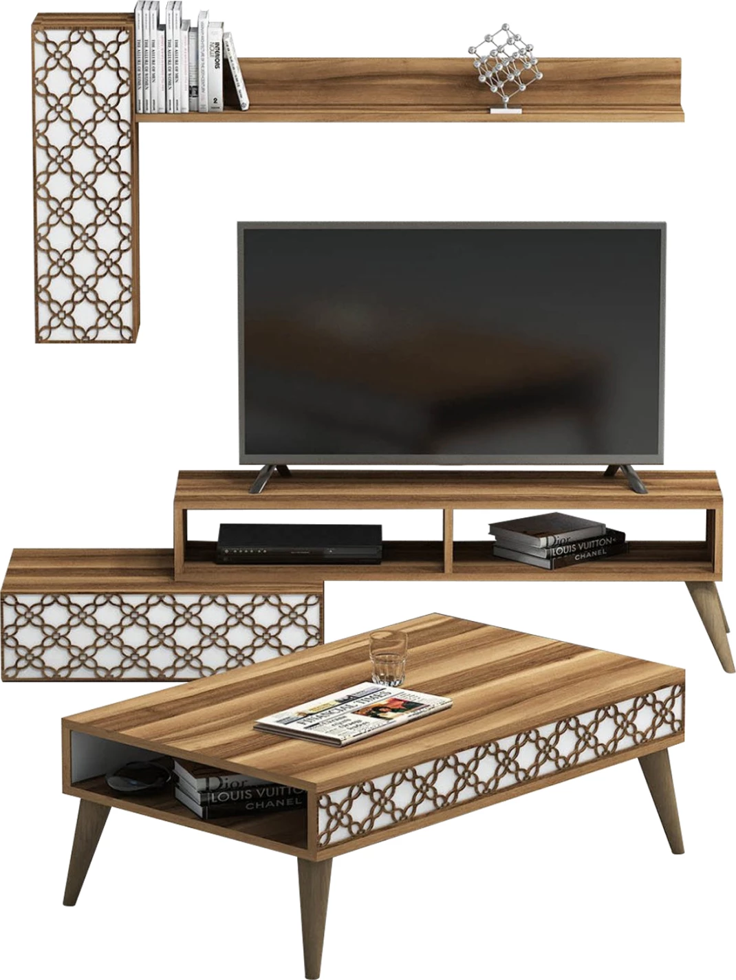 Sestava dnevne sobe FH11850.03 2 kosa melamin v orehu-beli