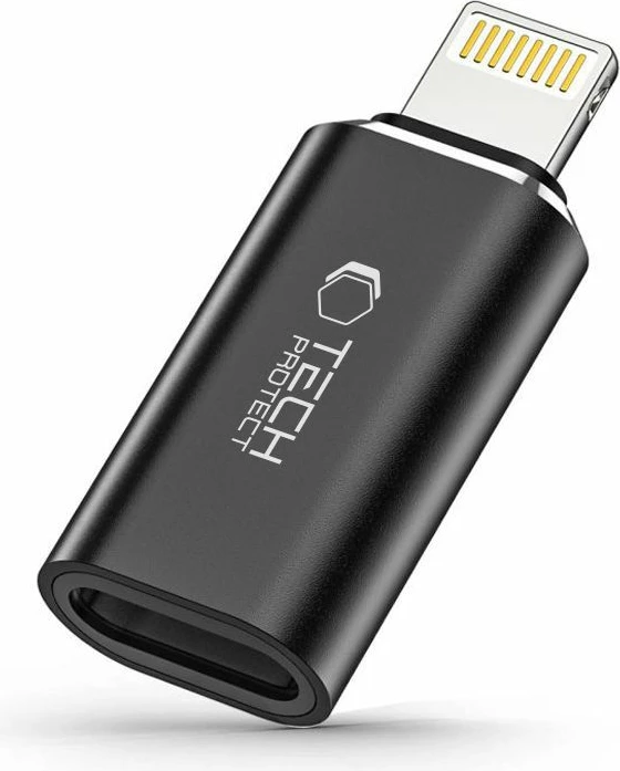Adapter Lightning (moški) / USB-C (ženka), črn Tech-Protect UltraBoost