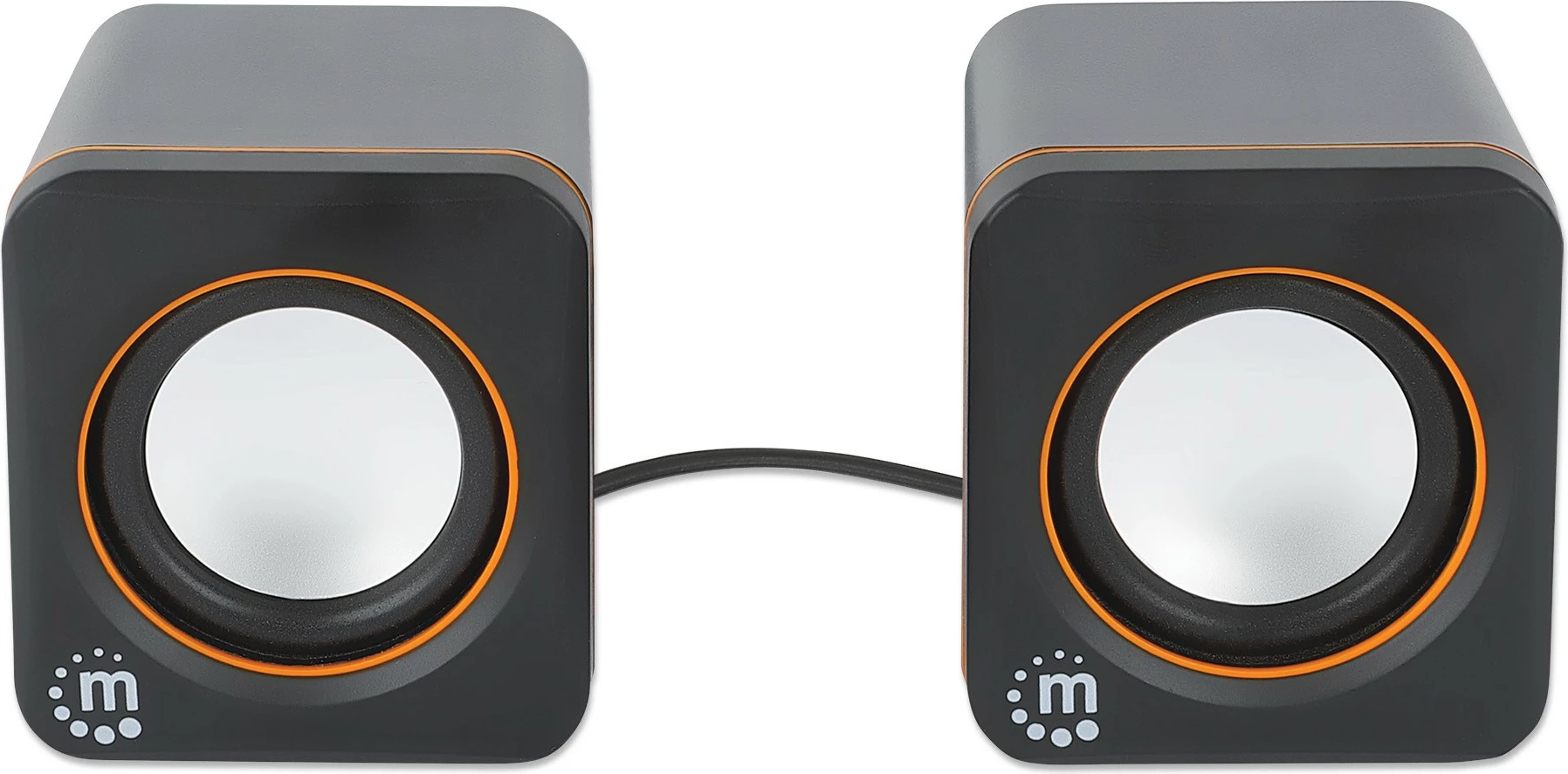 Stereo zvočniki, Manhattan 2600 Series, 2.0 kanal, 6 W, USB-A/USB-C, črno/oranžni