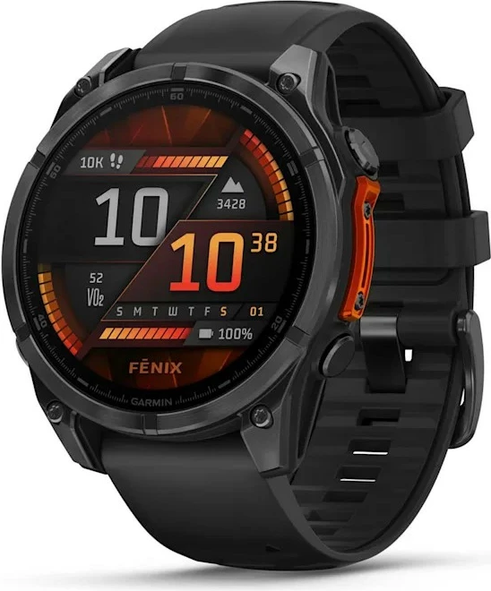 Pametna ura AMOLED 47 mm Garmin Fenix 8, siva in črna