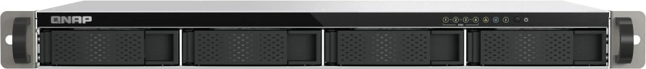 NAS QNAP TS-433eU, 4 GB RAM, 1U rack, brez diskov, črn